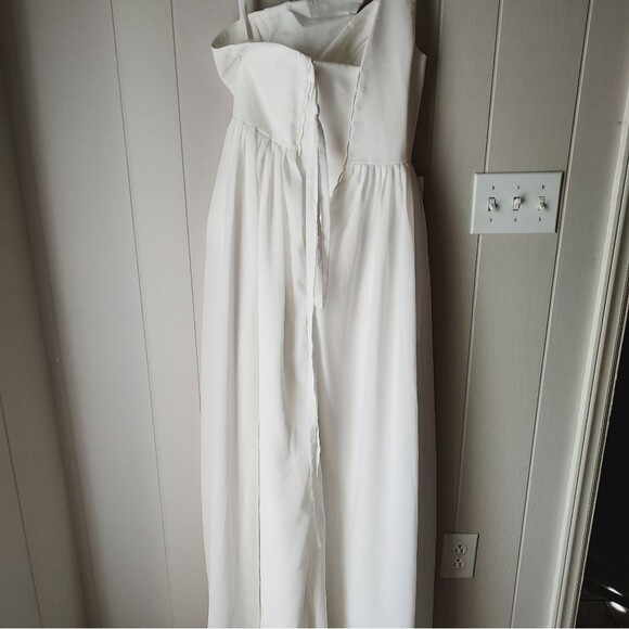 Wear Your Love White One-Shoulder Ruffle Formal Gown Size 8-10 NWT Corset back - Picture 6 of 11